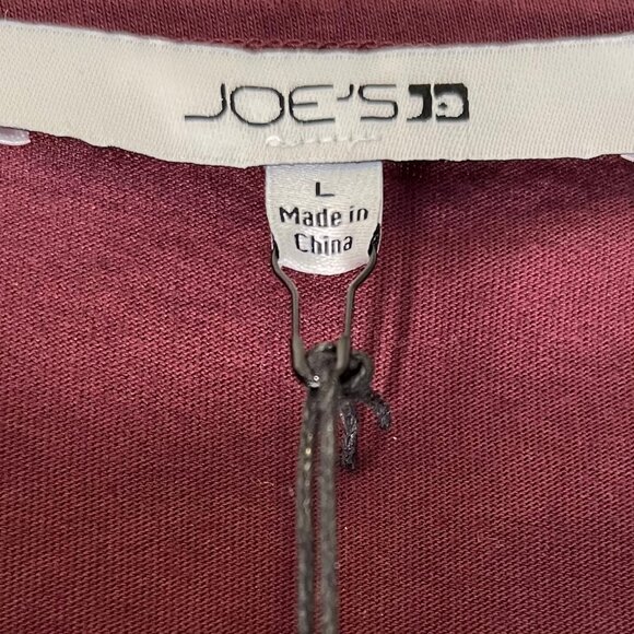 Joe's Eyelet Ruffle Long Sleeve Top in Vineyard Wine (L) New with Tag - Picture 7 of 10